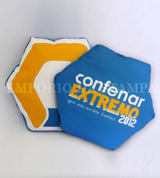 Brinde: Almofada Hexagonal Promocional Personalizada